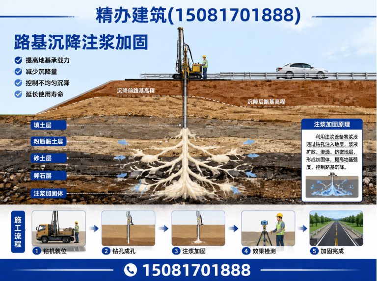 复兴区路基沉降注浆加固展示图